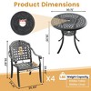5-Piece Cast Aluminum Outdoor Dining Set: Round Table, Stackable Chairs & Blue Cushions - All-Weather Patio Furniture for Your Backyard - 4 of 4