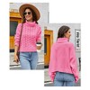 Women's Turtleneck Sweater Long Sleeve Warm Soft Casual Knitted Sweater Fall Winter Pullover Sweater Pink L - 3 of 3
