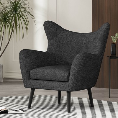 Single Sofa Chair, Accent Chair Upholstered Rolled Arm Living Room Bedroom Accent Chair With Oak Wood Legs For Living Room, Bedroom, Lounge