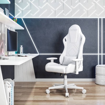 White Velvet Memory Foam Ergonomic Gaming Chair with Adjustable Arms