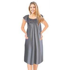 JEFFRICO Womens Short Sleeve Nightgowns Sleepwear Soft Pajama Dress Nightshirts - 1 of 4