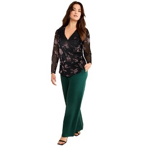 Roaman's Velvet Burnout Surplice Top - 1 of 2