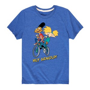 Boys' - Hey Arnold! - Arnold and Gerald on Bike Short Sleeve Graphic T-Shirt - 1 of 4