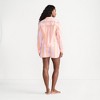 Lands' End Women's Cotton Poplin 2 Piece Pajama Set - Long Sleeve Top and Shorts with Piping - 2 of 4