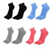 Unique Bargains Full Finger Five Toe Socks 4 Pairs Gray