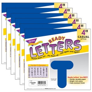 TREND Royal Blue 4" Casual Uppercase Ready Letters®, 6 Packs - 1 of 3