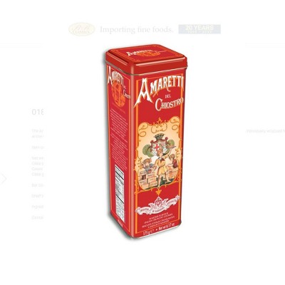 Amaretti Chiostro di Saronno Crunchy Amaretti Cookies Tower Tin 6.17 Oz.