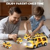 Skirfy 7 in 1 Construction Carrier Truck Transport Car Toys with Light and Sound, 6 Pull Back Cars, Vehicles Toys for Kids - 3 of 4