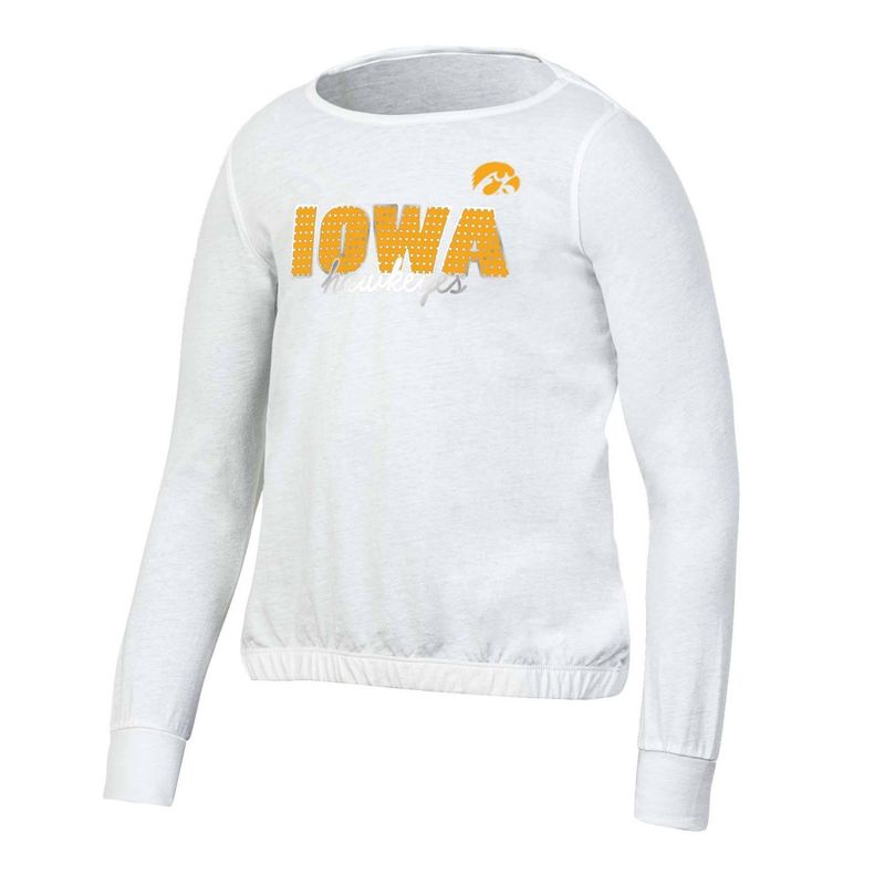 NCAA Iowa Hawkeyes Girls&#39; White Long Sleeve T-Shirt, 1 of 4