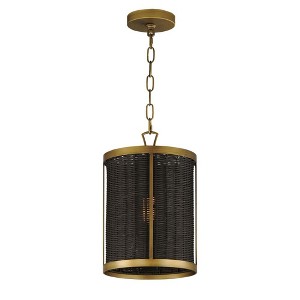 Maxim Lighting Rattan 1 - Light Pendant in  Natural Aged Brass - 1 of 4