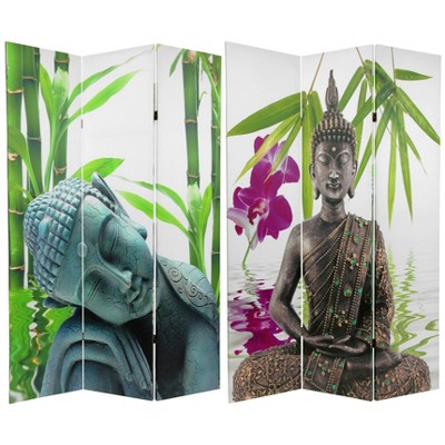 6" Double Sided Serenity Buddha Room Divider Green - Oriental Furniture