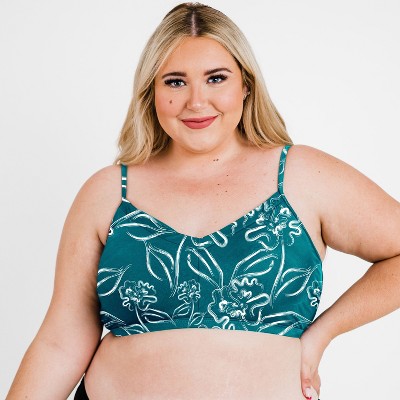 Calypsa Women's Plus Size Adjustable Strap Swim Bra