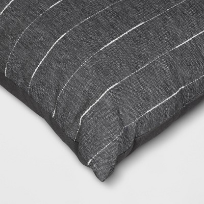 20&#34;x20&#34; Lines Square Outdoor Throw Pillow Charcoal Gray - Threshold&#8482;_2