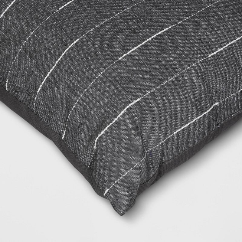 20&#34;x20&#34; Lines Square Outdoor Throw Pillow Charcoal Gray - Threshold&#8482;, 5 of 6