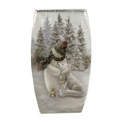 Stony Creek 7.75 In Soft Winter Medium Lit Vase Holiday Der Snowman Novelty Sculpture Lights