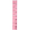 CAVINAS 8-Tier Adjustable Ultra-Thin Bookcase,Modern Narrow Tall Bookshelf with Wavy Frame Design,Bookshelf for Living Room,Bedroom Display,Pink - 4 of 4