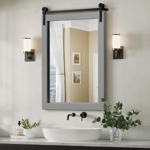 Beautyolove Rectangle Wood Framed Accent Wall Mirror - 1 of 4