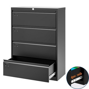Garvee Filing Cabinets with 4 Drawers and Lock for Organization Hanging Letter/Legal/A4/F4 Size, Black - 1 of 4