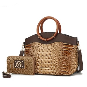 MKF Collection Phoebe Tote Women’s Faux Crocodile-Embossed Vegan Leather with Wristlet Wallet Bag by Mia K - 1 of 4