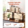 VEVOR Narrow Console Table, 2 Pack Behind Couch Table with Power Outlets, 1-Tier Long Entryway Table, Narrow Sofa Table with Metal Frame, Black - 3 of 4