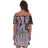 Riviera Sun Womens Tie Dye Off-Shoulder Rayon Crepe Printed Romper for Women - 3 of 3