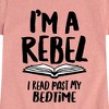 Girls' - Instant Message - Rebel Read Past BedtI'me Fitted Short Sleeve Graphic T-Shirt - 2 of 4