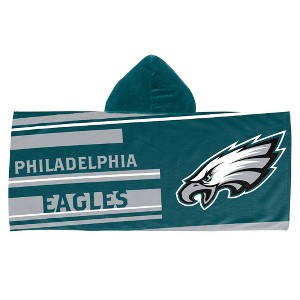 22"x51" NFL Philadelphia Eagles Liner Youth Hooded Towel - 1 of 3
