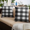 2pk 18"x18" Sorra Home Knife Edge Square Indoor Outdoor Throw Pillow Sets Black: Weather-Resistant, Non-Woven Fabric, Hidden Zipper - 2 of 4
