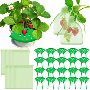 8Pcs Strawberry Planting Kit with 20Pcs Insect-proof Mesh Bag Reusable Strawberry Growing Racks Frame Protecting Strawberry Plants - 1 of 4
