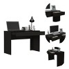 INFURNIC Desks Modern Writing Desk with Two Drawers Spacious Surface and Handleless Design for Home Office, Black, 17.7"*47.3"*29.5" - 2 of 4