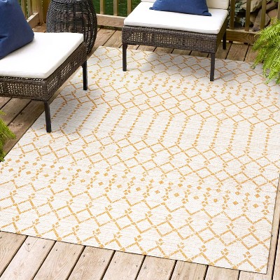 JONATHAN Y Ourika Moroccan Geometric Textured Weave Indoor/Outdoor Area Rug
