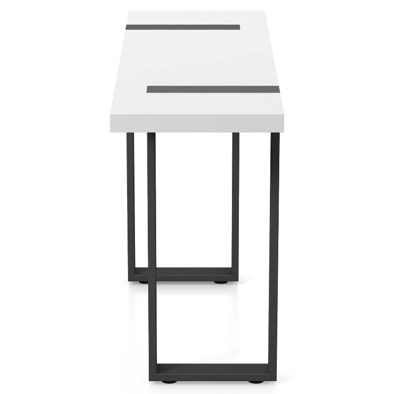 Druse Sofa Table with U-Shaped Legs White/Black - miBasics, 6 of 9