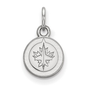 Black Bow Jewelry 14k White Gold Winnipeg Jets NHL Extra Small Pendant - 1 of 3