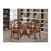 HomeStock 5-Pc Round Mahogany Finish Solid Wood Top Dining table with 4-Chairs - 2 of 4