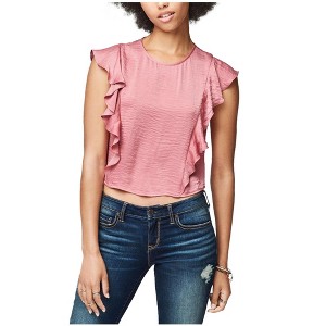 Aeropostale Womens Ruffled Crop Pullover Blouse - 1 of 2
