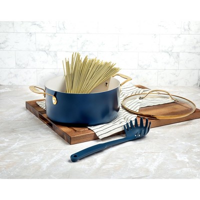 Navy and Gold 15-Piece Nonstick Stainless Steel Cookware Set