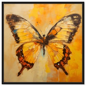 Art Remedy Golden Ochre Butterfly II Elegant Butterfly Wall Art Framed - 1 of 4