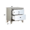 Gulches 26 Inches Nightstand in Champagne Color, 2 Mirrored Drawers, Equipped with Wooden Legs - 4 of 4