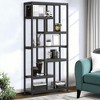 MAYEERTY 79" Tall Bookshelf, 7-Tier Bookcase 10 Open Display Shelves - 2 of 4