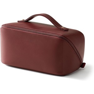 Large Capacity Cosmetic Bags for Women,Waterproof Portable Pouch Open Flat Toiletry Bag(Medium) - 1 of 4