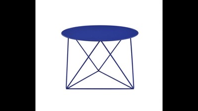 Epidia 27" Round Metal Accent Table in White Finish