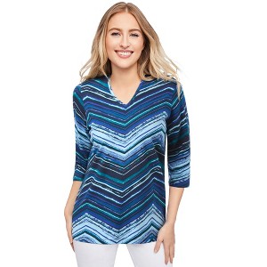 Jessica London Stretch Cotton V-Neck Tee - 1 of 4
