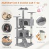 SEVOBAL Pet Tower 54 "Cat Tree Tower - Multi-level with Sisal Grab Post, Indoor Apartment with Ladder, Plush Toys, Gray, 53.94"*53.14"*19.49" - 2 of 4