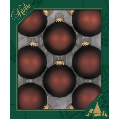 Christmas by Krebs 8ct Mustang Brown Matte Glass Christmas Ball Ornaments 2.5" (67mm)