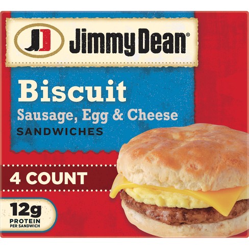 Jimmy Dean Sausage Egg & Cheese Frozen Biscuit Sandwiches - 18.4oz/4ct ...