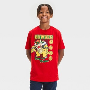 Boys' Nintendo Bowser Short Sleeve Graphic T-Shirt - Red - 1 of 4