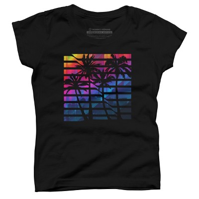 Girl's Design By Humans City Summer By clingcling T-Shirt
