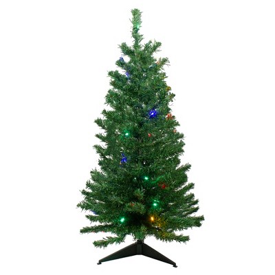 Northlight 3' Prelit Artificial Christmas Tree Medium Mixed Classic Pine - Multicolor LED Lights