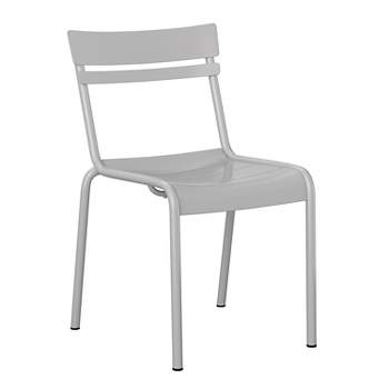 Flash Furniture Nash Commercial Grade Steel Stack Chair, Indoor-Outdoor Armless Chair with 2 Slat Back, Set of 2