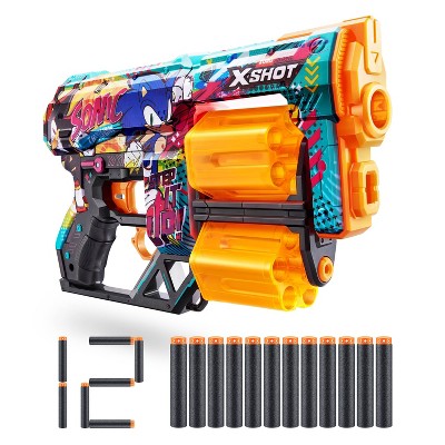 XSHOT Skins Menace Sonic Hyper Spike Lot De 2 - Pistolet à Fléchettes Avec 16 Fléchettes - Thème Sonic Le Hérisson